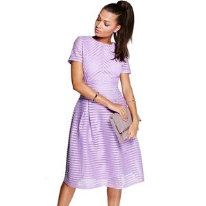 boohoo purple lace midi dress size small nwot